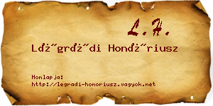 Légrádi Honóriusz névjegykártya